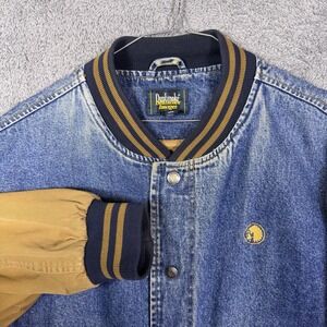 Vintage Dunbrooke Jacket Mens L Denim Varsity Bomber Native American Indian